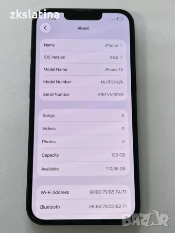 *** Перфектен *** iPhone 13 128gb 81% Bh