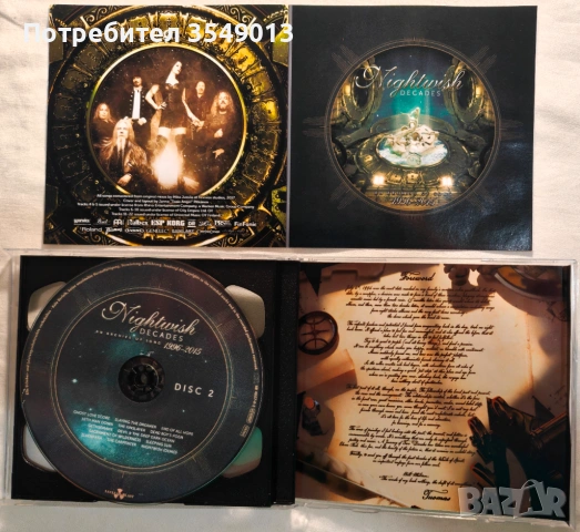 CD / ЦД компакт диск - Nightwish - 2018 - Decades - An Archive Of Song 1996-2015 [2 CD], снимка 2 - CD дискове - 54750049