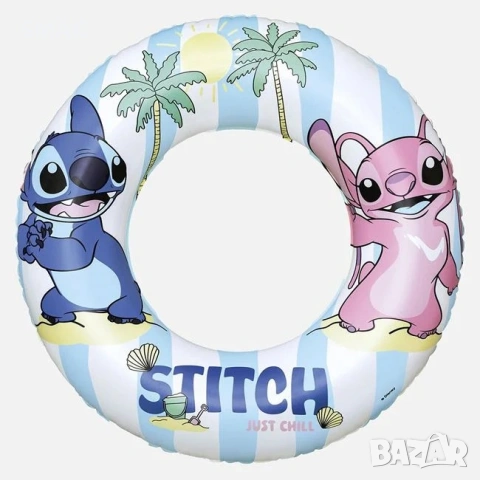 Детски пояс за плуване Stitch син бял 56 см_1261370