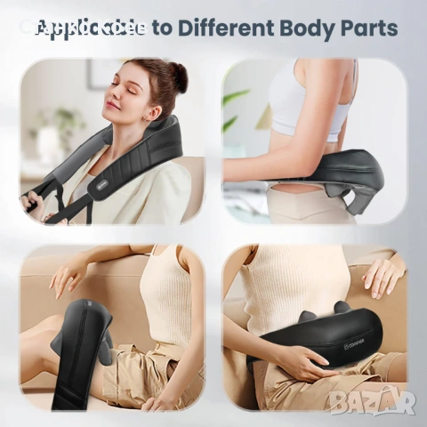 Безжичен, преносим 4D Shiatsu масажор, снимка 11 - Масажори - 54855506