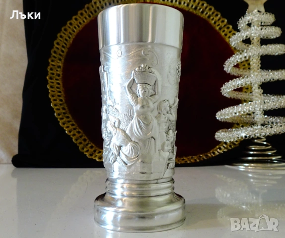 Калаена чаша Гроздобер,Ловен рог,шедьовър. , снимка 8 - Антикварни и старинни предмети - 54543355