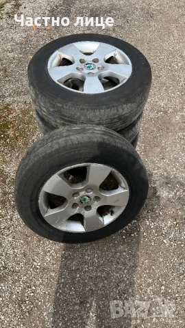 4бр. Летни Гуми с джанти Шкода Октавия 2, снимка 2 - Гуми и джанти - 54179173