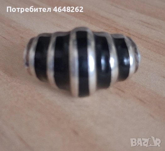 Сребърен пръстен 925 с черен оникс, снимка 5 - Пръстени - 55143128