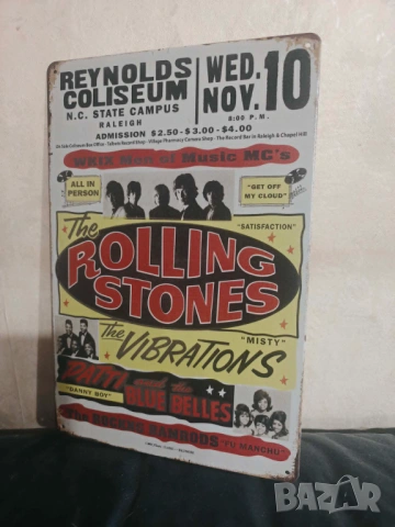 The Rolling Stones Tin Sign-метална табела(плакет), снимка 2 - Китари - 54773339