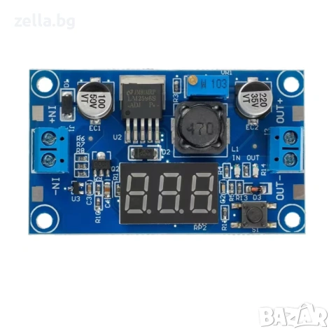 LM2596 DC-DC Step-Down конвертор с LED дисплей – Регулируемо напрежение 1.25V-37V 3A Arduino 10393, снимка 11 - Друга електроника - 54691991