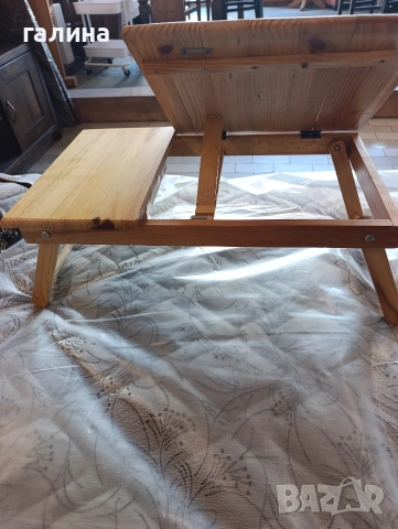 Дървена масичка за легло с регулируе плот с 5 степени, снимка 3 - Други - 54351085