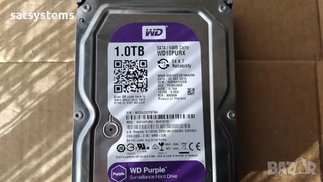 Хард диск Western Digital Caviar Purple WDC WD10PURX 1.0TB SATA 6.0Gb/s, снимка 3 - Твърди дискове - 55345120