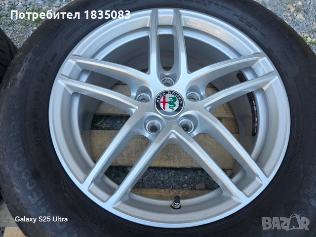 Лети джанти 16ки 5х110 Alfa Romeo + летни гуми 225/55/16 Continental, снимка 7 - Гуми и джанти - 54691122