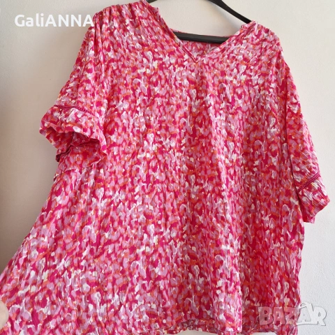 СТРАХОТНА КЕНАРЕНА БЛУЗА 3XL-4XL, снимка 3 - Туники - 54393254