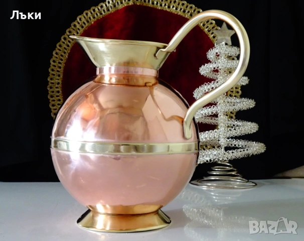 Медна кана за вино,чиста червена мед 1 л. , снимка 4 - Антикварни и старинни предмети - 54802781