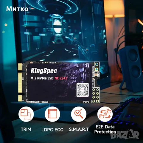 KingSpec 1TB NVME SSD M.2 2242 PCIe for Laptop WWAN