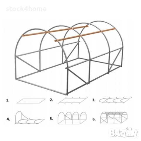 ПРОМО!! Сглобяема Тунелна Оранжерия 3х2х2 метра, снимка 3 - Оранжерии - 54015010