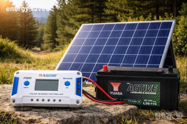 ПРОМО Соларен панел 180W +соларен контролер+тягов акумулатор,слънчево зарядно.