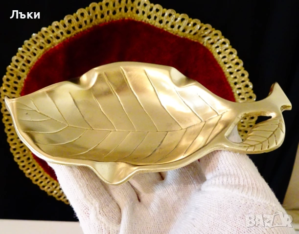 Бронзов пепелник за пури,цигари,листо. , снимка 4 - Антикварни и старинни предмети - 54101231