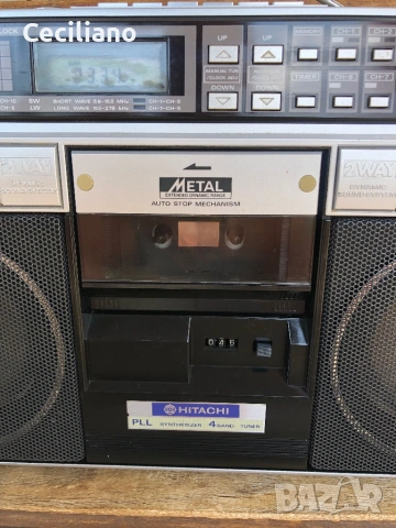 Радиокасетофон  HITACHI TRK 7990E Vintage Boombox, снимка 5 - Радиокасетофони, транзистори - 54628937