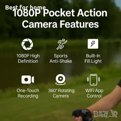 Acuvar Mini Clip-On телесна камера 1080P с 360° , снимка 4 - Други - 55524198
