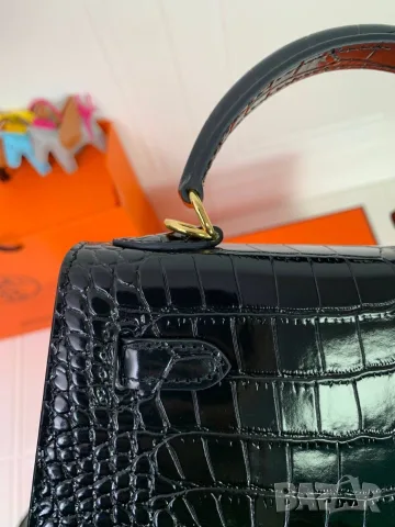 Hermes Kelly Crocodile Leather Handbag 22 cm, снимка 6 - Чанти - 55416106