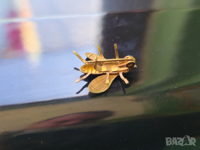 Стара бронзова брошка муха, снимка 5 - Антикварни и старинни предмети - 54320421