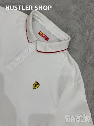 Мъжка тениска с яка FERRARI. Размер XL/2XL, снимка 2 - Тениски - 54383012