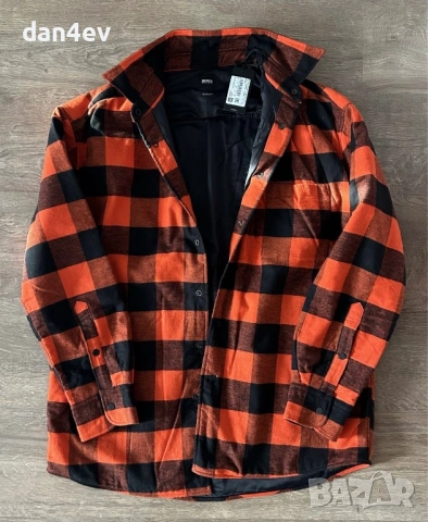 Карирана риза-яке BOSS Orange, снимка 5 - Якета - 54196517