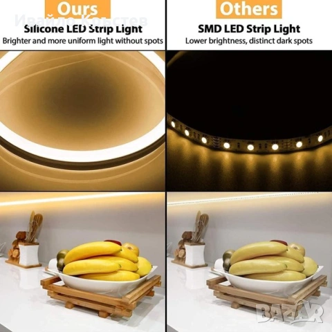 LED лента 5 м. неонова, димируема, водоустойчива 3000 K - Топло бяло, снимка 4 - Лед осветление - 55049817