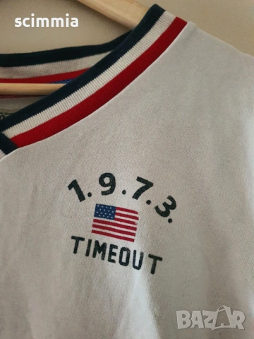 Дамска блуза / суитшърт с V-образно деколте бяла памук на Timeout, снимка 4 - Суичъри - 54651678