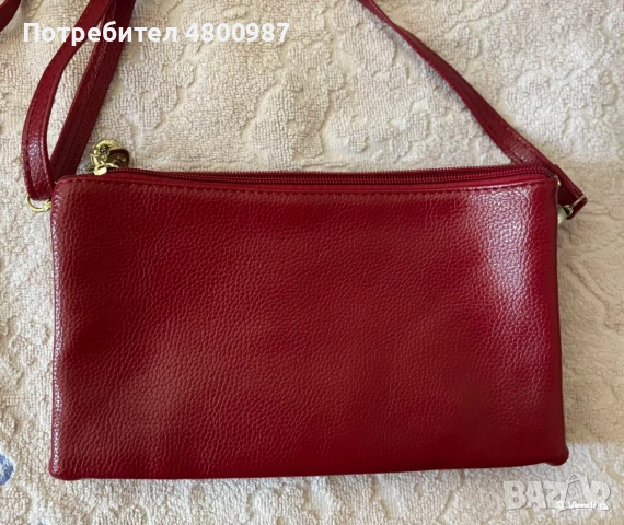 Червена чанта за рамо от еко кожа – Като нова, снимка 2 - Чанти - 55269432