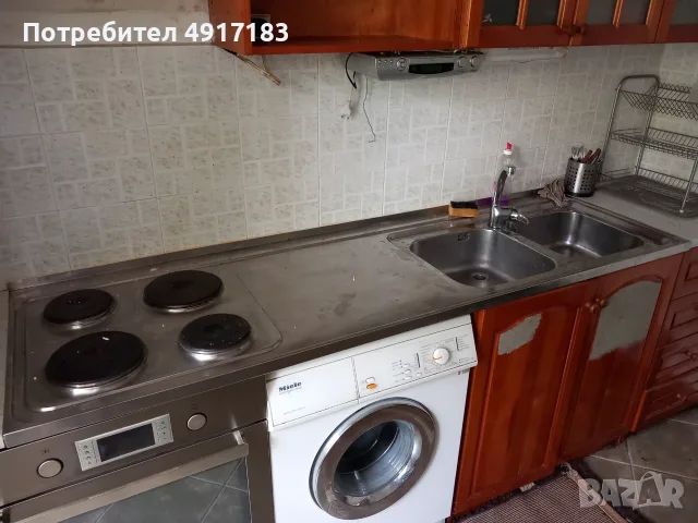 Кухненски плот INOX с вградени котлони и мивка