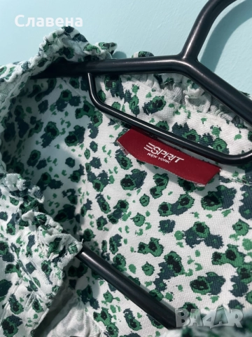Дамска риза със зелени цветчета от Esprit, снимка 2 - Ризи - 55480150