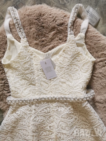 Рокля дантела и перли с коланче Avin, снимка 9 - Рокли - 54123228