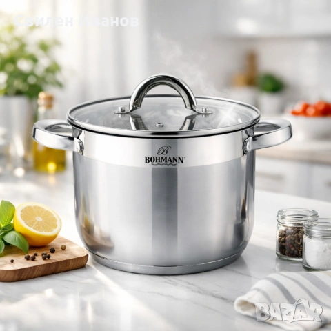 Тенджера Bohmann BH 1622, 22x18см.\7л., неръждаема стомана