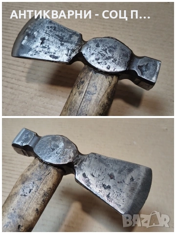 Стара Кована Френска Брадва с Чук / 0,7 кг. / НОМЕР 1782., снимка 4 - Антикварни и старинни предмети - 54001997