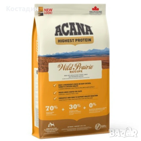 Пълноценна Храна за Кучета от Всички породи - 11.4кг - Wild Prairie - Acana