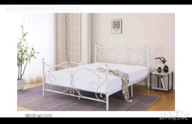 Спалня с метална рамка в бяло 160/200
