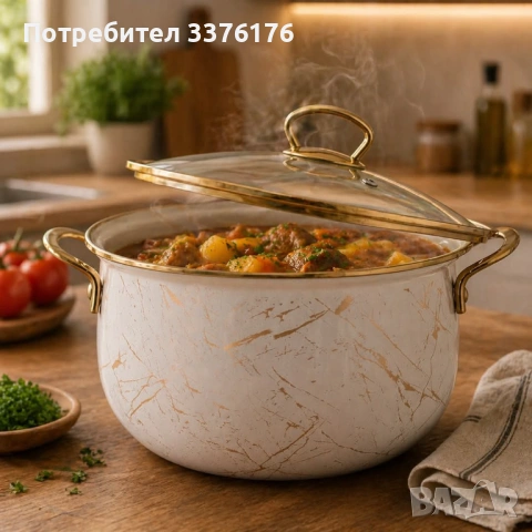 Емайлирана тенджера, снимка 2 - Съдове за готвене - 54410877