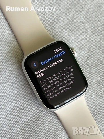 Apple Watch Series 6 44mm Silver + оригинален кабел, снимка 3 - Смарт часовници - 55189267