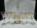 стари стъклени чаши и гарафа , снимка 1