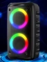караоке блутут колонка с два микрофона + FM, TWS, RGB, снимка 1