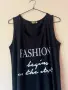 2.5 евро дамски дълъг памучен потник с надпис Fashion begins in the store 🖤 , снимка 2