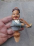 Anri Ръчно изработен стопер за бутилка Hand carved движи ръката и главата, снимка 3