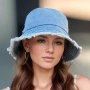 Нова дамска дънкова шапка идиотка - рибарска шапка , снимка 1