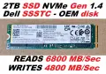 2TB SSD NVMe DELL SSST 2000GB Gen 1.4 скорости 6800MB/s read 4800MB/s write диск ссд лаптоп настолен, снимка 1