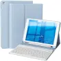 Нов Калъф с Bluetooth клавиатура за iPad 9/8/7 10.2, светлосин магнитен кейс Айпад, снимка 1
