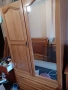 Гардероб масив дъб с огледало и чекмеджета , снимка 2