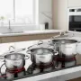 Тенджера от неръждаема стомана Cheffinger с индукционно дъно и стъклен капак, снимка 5