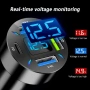 Универсално зарядно за кола с 4 USB порта + Type-C PD & QC 3.0 и дигитален волтметър, 12-24V 10009, снимка 11
