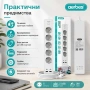 Разклонител Aerbes с 5 контакта 2 USB-A 2 USB-C порта ключ и 2 м кабел PD 12W, снимка 4