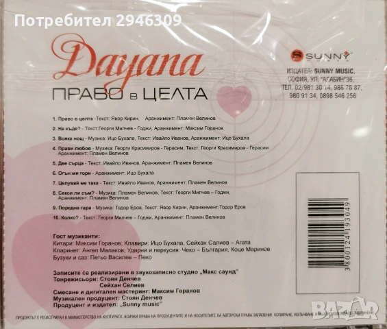 Даяна - Право в целта(2006), снимка 2 - CD дискове - 47350694