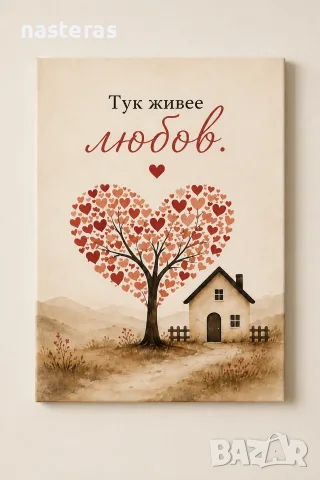Картина / канава „Тук живее любов.“, снимка 2 - Картини - 55600450