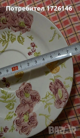 Порцеланова чинийка на Indiska, серия Tea rose, снимка 4 - Чинии - 54003589